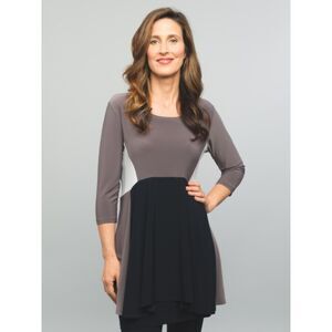 SYMPLI Top Womens 2 Grey Blue‎ Matrix Glide 3/4 Sleeve Canada Liquid Knit Shirt